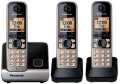 Panasonic KX-TG6711E Trio (set of 3) intercom plus PTCL Wireless Landline phone with Speakerphone, PhoneBook, Stylish Design and Free 06 new rechargeable Cells. 