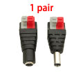 Push Button DC Power Jack Plug Adapter Connector 12V Press DC Connector Male+Female 2.1 X 5.5MM for CCTV Camera LED Strip DCR. 