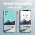 Jizetin for Xiaomi Poco M3 Pro 5G / Poco M3 Pro / Redmi Note 10 5G Case Mount Fuji Design Side Design Phone Case Square Edge Pattern Liquid Silicone Cases Full Cover Camera Shockproof Protective Case. 