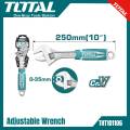 TOTAL 250mm Cr-V Adjustable Wrench with Two Color Rubber Handle THT101106. 