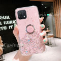 Casinglee for OPPO A16K case Shiny Ring Glitter Soft Transparent Holder Stand Back cover with String for OPPO A16K Phone cases cover Stars Moon Girls For girls and Boys. 