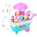 Goglor Children's candy trolleys supermarket cash register set fruit and vegetable toys. 