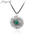 【happy one】feimeng jewelry The Maze Labyrinth Necklace Round Enamel Necklace For Women Fashion Charm Accessories. 