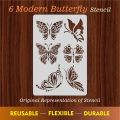 6 Different butterflly reusable stencil for wall decoration, Furniture , Canvas DIY Home decoration by imart Stencils. 