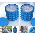 New Magic Ice Cube Maker Genie Silicone - Ice Bucket The Revolutionary Space Saving Ice Cube Maker - Blue. 