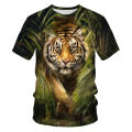 Lion Tiger T-shirt Men's Painting Photo 3D Printing Hip Hop Streetwear Loose Comfortable Fabric O-Neck Men's T-shirt. 