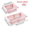 High Quality Unbreakable Adjustable & Stretchable Plastic Fridge Storage Basket , Space Sever For Food Vegetable And Spices Storage Basket , Fruit Organizer Drawer Cabinet Space Saver Basket For Refrigerator (Large Size) (MULTICOLOR). 