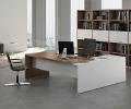 L-Shaped Computer Desk,Boss Office table CEO Table Home Office Desk with Drawer, Sturdy Writing Table, Space-Saving, Easy to Assemble. 