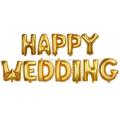 HAPPY WEDDING Golden / Red Foil Letter Balloons Banner For Wedding Celebration Decoration Supplies,-(K.S.). 