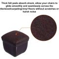 16 Pcs Brown Silicone Chair Leg Floor Protectors, Square Chair Leg Caps with Wrapped Felt. 