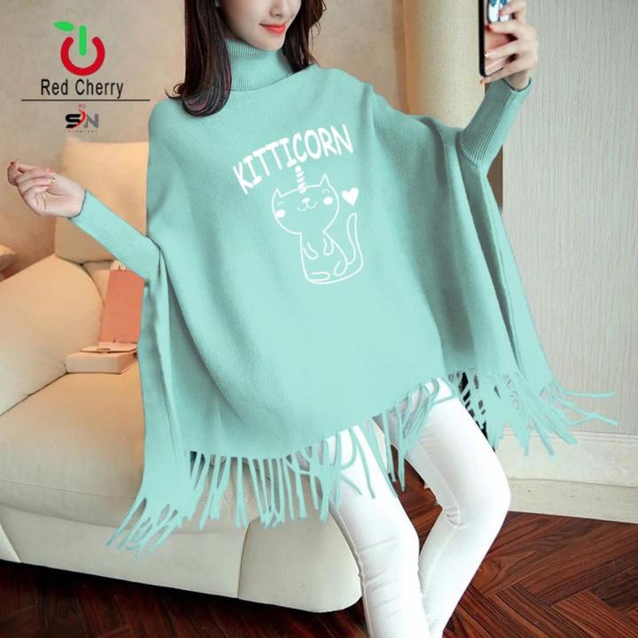 Ladies sweater capes best sale