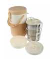 Lunch Box - Stainless Steel Lunch Box - Tiffin Box - Mega Lunch Carrier With 1 Plastic Bowl and 3 Stainless Steel Bowls. 