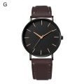 Sunnyheart Luxury Men's Watch 2022 New Fashion Simple Leather Gold Silver Dial Men Watches Casual Quartz Clock. 