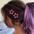 【hot】 Egirls Pink Pentagram Star Hair Clip For Women Sweet Cool Cute Y2K 90S Aesthetics Bobby Hair Pins Trend Hair Accessories Jewelry. 