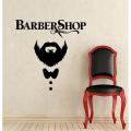 Size: 2 X 2 FEET - BARBER SHOP Logo DESIGNED SELF ADHESIVE WALL STICKERS FOR beauty PARLOR MAN Hair SALON , men,  room, office, decoration ,DECOR LOVERS - BLACK COLOR. 