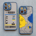 Solitary waves Ukraine Map Flag Love Heart Pattern Phone Case For iphone 15 14 11 12 13 Pro Max Mini X XS XR 7 8 Plus SE2 Blue Shockproof Cover. 