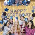 Decent Decoration Theme(Blue Black Silver)-Including Silver happy birthday 13 foil balloons, 45 latex balloons, 4 Foil stars balloons, 2 heart shape foil balloons. 