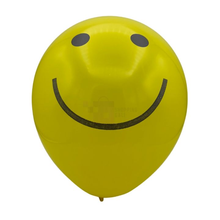 Emoji Latex Balloon - 12 Inch - Balloon Decoration Item - Yellow - Pack Of 10