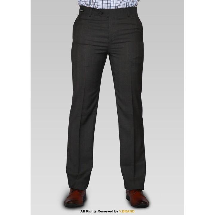 YBRAND-GRAY WINDOWPANE CHECK Dress Pant for men DP-1016