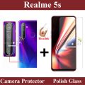 Realme 5s Polish Tempered Glass Screen Protector And Back Camera Protector 2 in 1 Combo. 