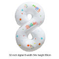 32inch White Balloons Birthday Number Balloons Outdoor Baby Shower Decoration For Kids Adult Standing Number Balloon BOYUAN. 