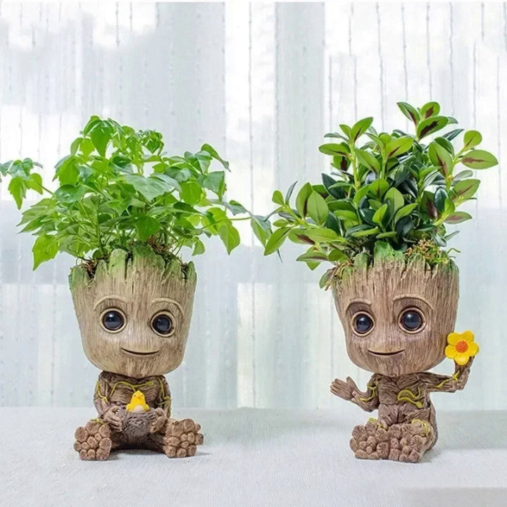 Disney Marvel Avengers Big Mini Figure Pen Holder Flower Pot Anime Toys Action Figure Sitting Great Christmas Kids Toys Yellow