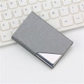 Women'S Card Holder Elegant Business Card Metal Wallet Storage Case Stainless Steel Pu Leather for Business Professionals Daily Use Travel Accessory Gift Option Office Essential. 