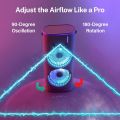 Rotating 4 In 1 Fan Air Cooler with Ice Remote Control with Humidifier & Night Light | Mist Fan Remote Control | RGB Lights | Mist Fan Portable Air Conditioner with Ice Tray | Cooling Fan | Water Spray Fan AC. 