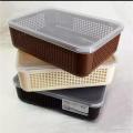 Small Basket with Cover for Multipurpose use (1 Pc Small Size Random Colors) (Length 11inches Height 8inch Depth 3inches). 