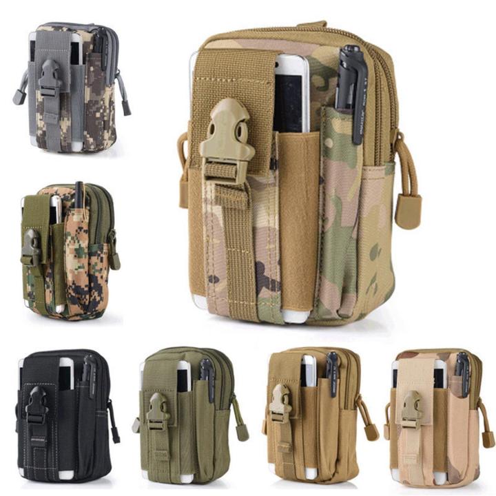 Tactical Pouch EDC Bag Compact Water- Resistant Utility Gadget Hanging Waist Saddlebag for Outdoor Sports Gadget Belt Waist Bag