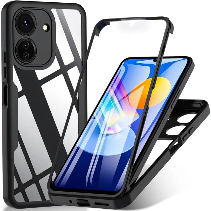 360 Full Body Double Side Screen Protector Case For Redmi 13C 12C 10C 9 9A 9C Note 13 Pro 5G 12 11S 10 9 Shockproof Phone Cover