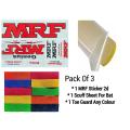 Pack Of 3 MRF Sticker Scuff Sheet for Bat 1 Toe Guard. 