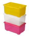 IKEA Pack of 3 - Box With Lid – White. Light Green, Blue. 
