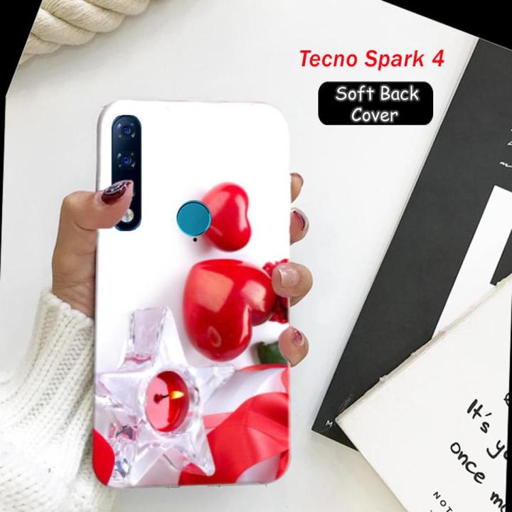 Tecno Spark 4 Cover Case - Love Soft Case Cover for Tecno Spark 4