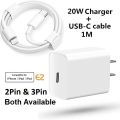 EZone 20W USB-C Fast Charger for iPhone and iPad, PD Charging Adapter with Cable. 