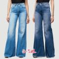 High Waisted Denim Flare Jeans Womens Fashion Bell Bottom Casual. 