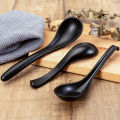 5pcs Japanese Style Spoons Soup Spoon Black Matte Asian Ladle Spoon with Long Handle for Restaurants. 