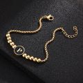 【beauty code】Stainless steel Gold Personality custom Letter Bracelet for Steel ball Chain Women letter Jewelry Gifts. 