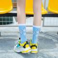 New Fashion Harajuku Women Socks Cotton Lightning Hip-hop Novelty Socks Couple Streetwear Black White Socks Blue High Quality. 