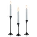 Black Candlestick Set of 3 for Fireplace Dining Table Home Decoration. 