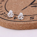 Anting Stud Korean Silver Crystal Earrings Shining Fashion Women Heart Bow Earrings Jewelry Gift Encounter. 