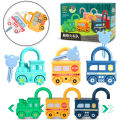 3 Pcs Learning Key Lock Numbers Matching Train Toy For Kids - 3 Pcs Key Lock Train - Multicolor. 