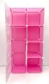 HELLO KITTY 8 Cubic DIY (Nylone) Plastic Baby Clothes Cabinet Space Saver Organizer / Baby cupboard and Baby Hanging Wardrobe - 8 Cubes Storage Cabinet & Wardrobe For Kids With Hanging Rod. 