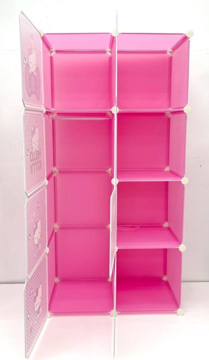 HELLO%20KITTY%208%20Cubic%20DIY%20(Nylone)%20Plastic%20Baby%20Clothes%20Cabinet%20Space%20Saver%20Organizer%20/%20Baby%20cupboard%20and%20Baby%20Hanging%20Wardrobe%20-%208%20Cubes%20Storage%20Cabinet%20&%20Wardrobe%20For%20Kids%20With%20Hanging%20Rod%20-%20Image%205