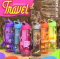 Water sipper bottle Direct Sip Travel Plastic Water Bottle for school office gym with Extra Ice Cube Inner Tube (Mix/Random Color/Design). 