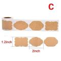300Pcs/Roll Baking Packaging Sticker Label Blank Kraft Paper Sticker For Jar Glass Bottle Office Food Classification Sticker. 