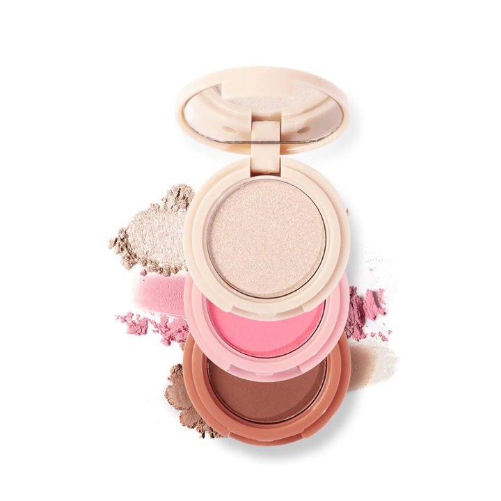 Magic Element New 3 In 1 Matte Highlighter Blush Palette Pearly Blush Shiny Eyeshadow Multifunctional Face Makeup Palette Female