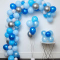 Pack of 50 (20 Blue, 20 Sky Blue & 10 Sliver ) Of Large Metallic Shiny Balloons for Birthday Party/Decorations, Weddings, Baby/Bridal Shower, Anniversary Party. 
