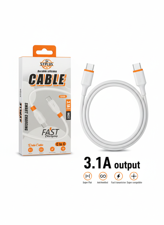 Syplus SYPLUS SY06 Type-C to Type-C 3.1A SUPER FAST Charging Silicone Cable ...