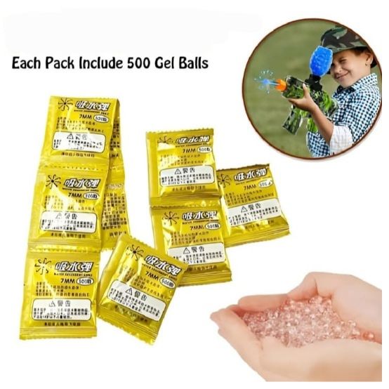 1000pc Water Absorbent Gel Bullet For Toygun Gel Balls Refill Size 7-8mm Compatible with Gel Ball Blaster